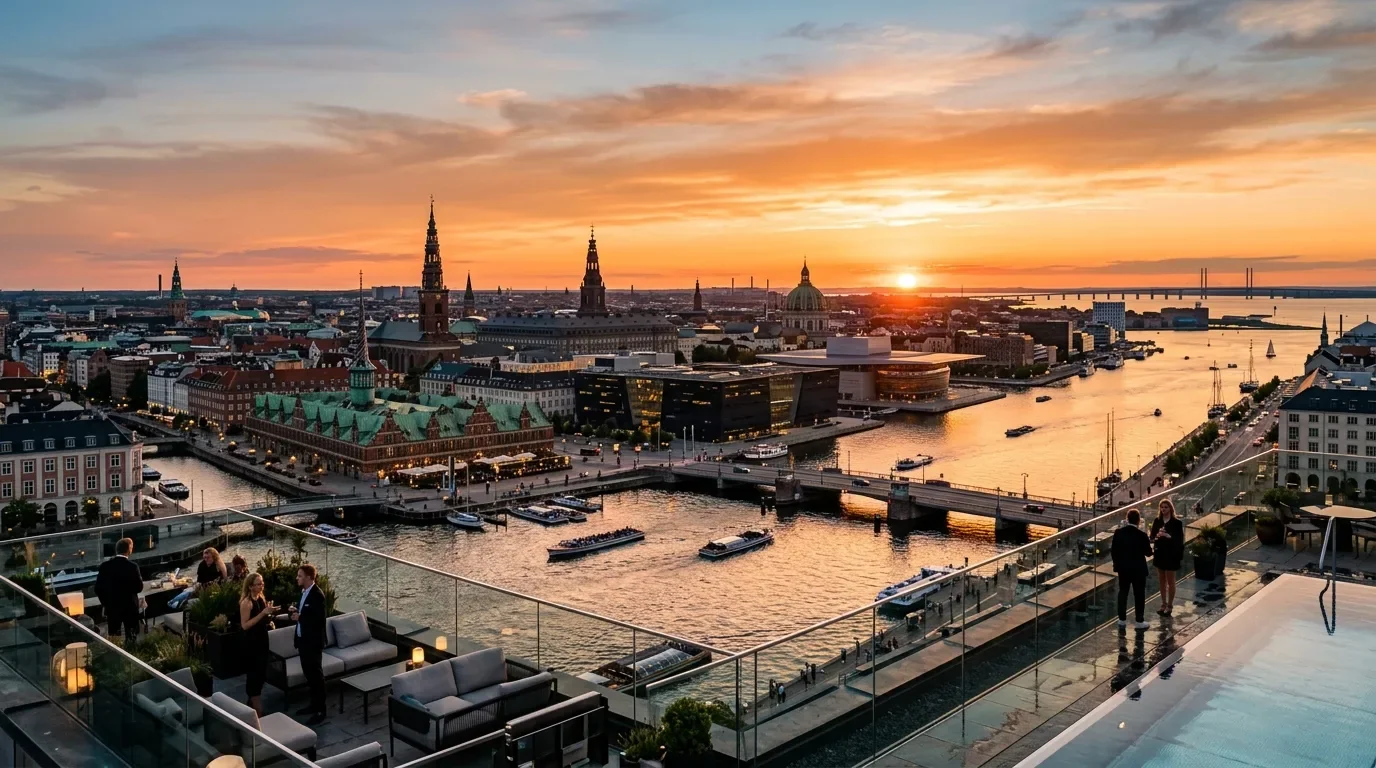 København Skyline Solnedgang