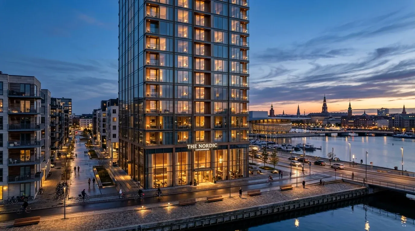Hotel tower exterior on Amager Boulevard